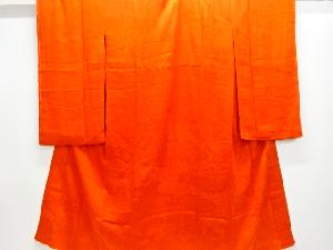 アンティーク　紋錦紗檜扇に草花模様織出し長襦袢